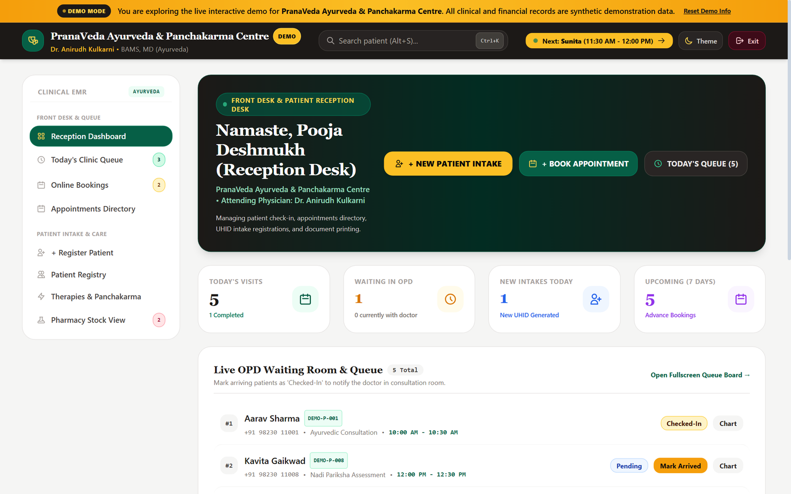 Receptionist Queue Management Desk